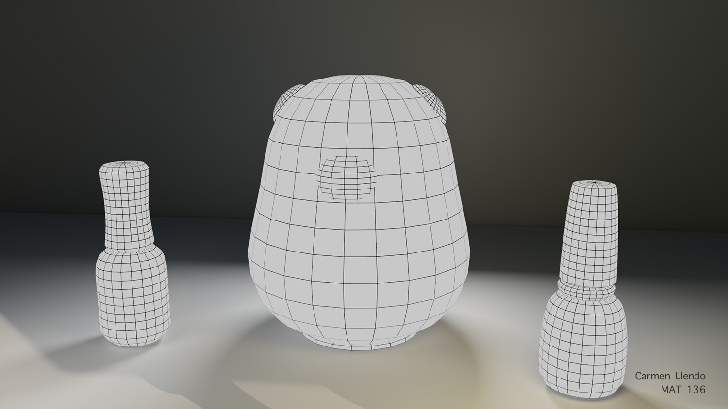 Still Life by Carmen Llendo - a wireframe model of various shapes
